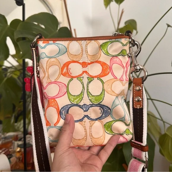 Y2K Coach Multicolor Crossbody Bag (pink charm not included) - Picture 3 of 7